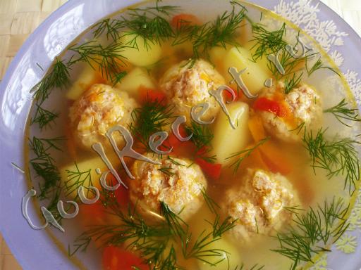 Картофельный суп с мясными шариками