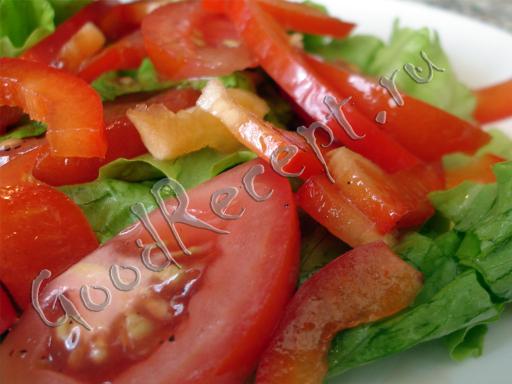 Салат из болгарского перца с помидорами
