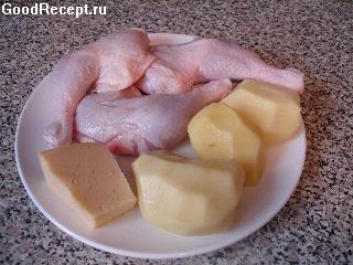 Курица, запеченная в сырно-чесночном соусе